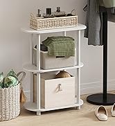 Furinno Basic Coffee Table, 2-Tier Modern Coffee Table with Open Shelf, Easy Assembly Side Table, for Living Room, Bedroom, Home Office, Amber Oak